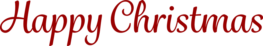 Happy Christmas Text in Red on Transparent Background