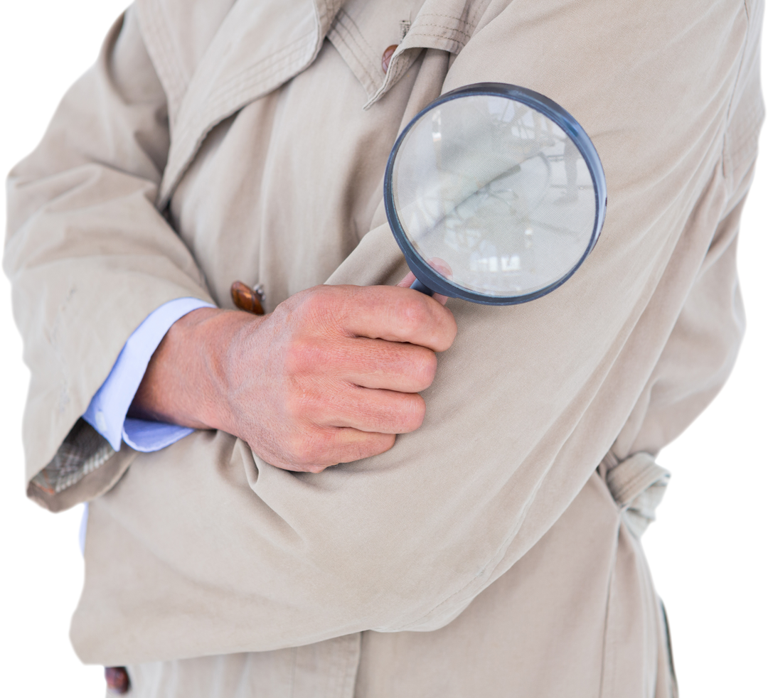 Close-Up of Spy with Transparent Magnifier Glass in Hand Isolated - Download Free Stock Images Pikwizard.com