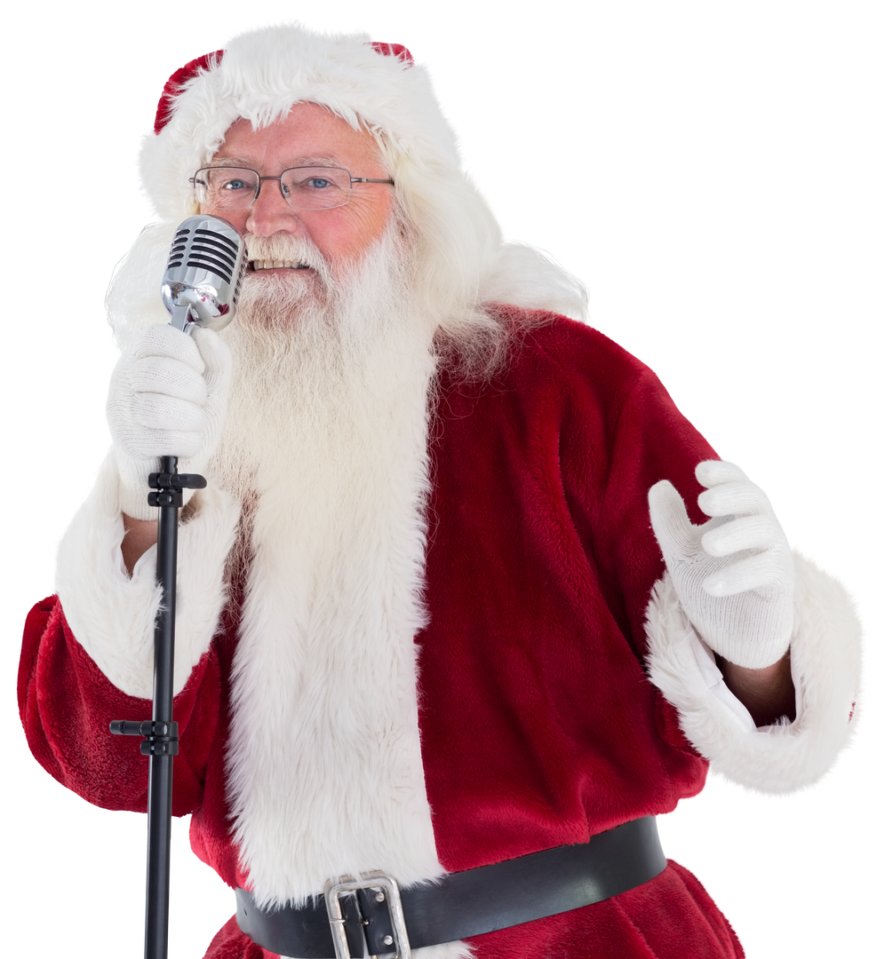 Transparent Singing Santa Claus Overview Expressing Holiday Spirit - Download Free Stock Images Pikwizard.com