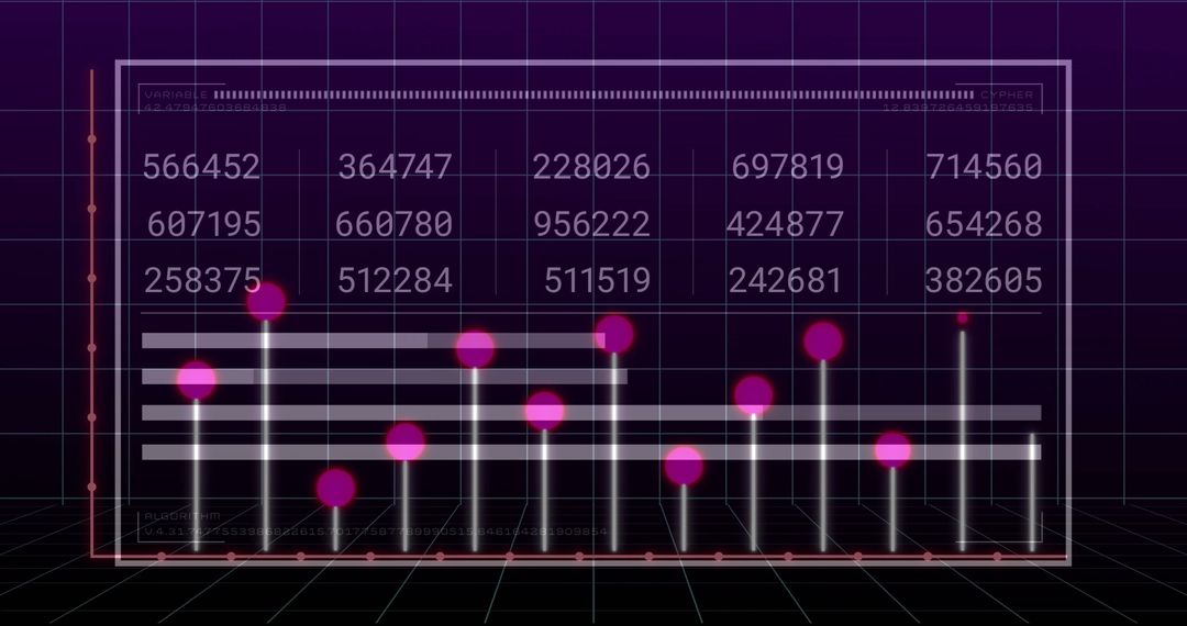 Visualized Digital Data Processing on Dark Background