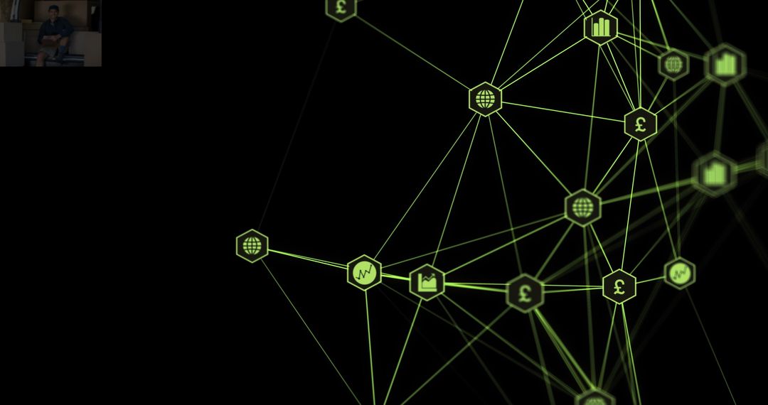 Abstract Global Network Connections with Technology Icons