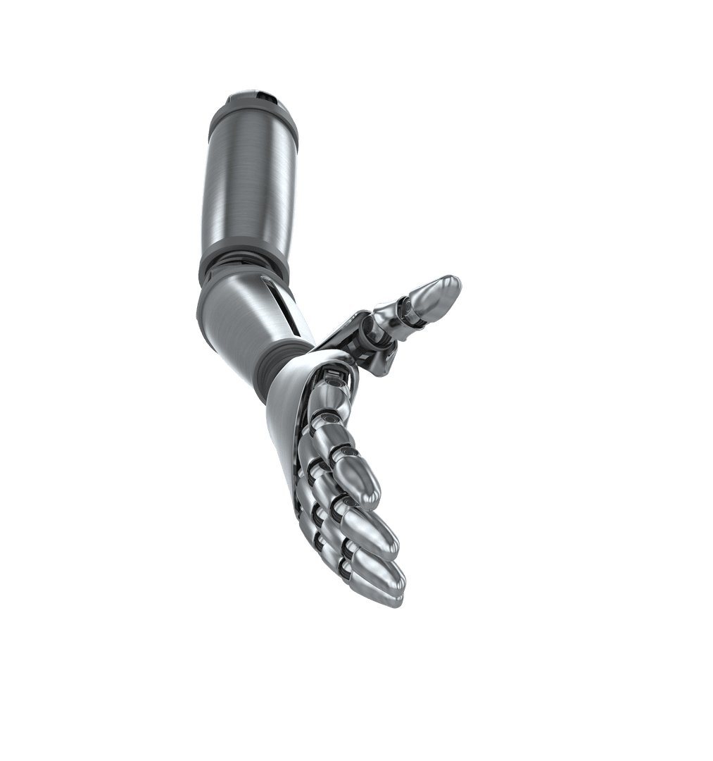 Transparent View of Metallic Robotic Hand