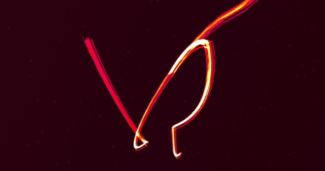 Dynamic Flow of Red Glowing Lines on Black Background