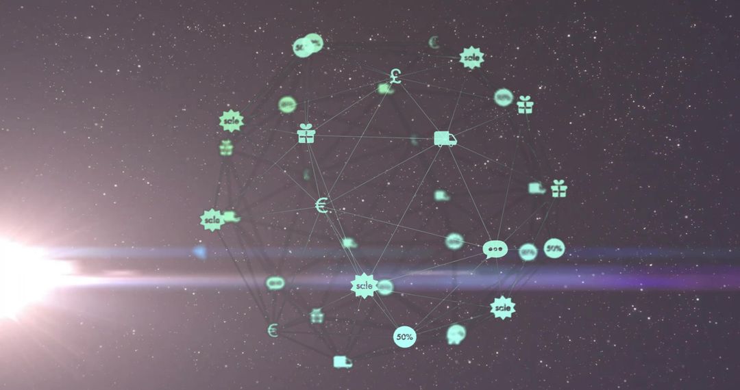 Global Finance Network with Futuristic Digital Connections