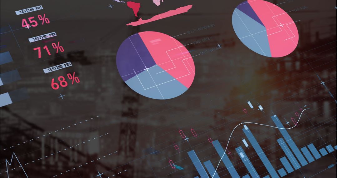 Digital Interface with Graphs Over construction Site