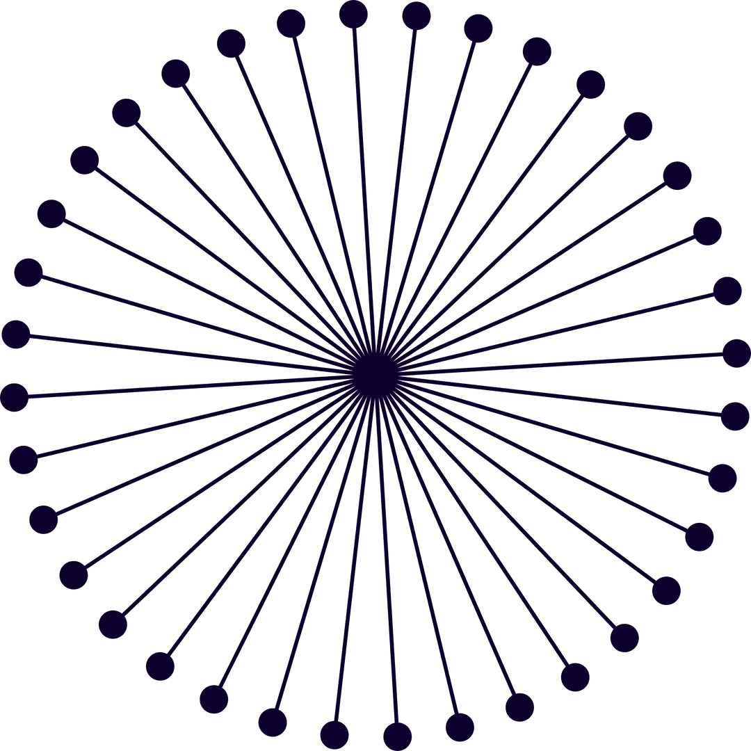 Digital Sunburst with Spokes on Transparent Background