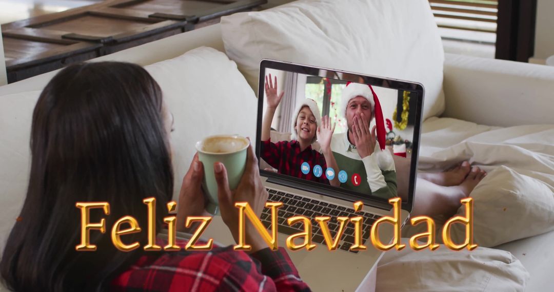 Virtual Christmas Greetings with Feliz Navidad Text
