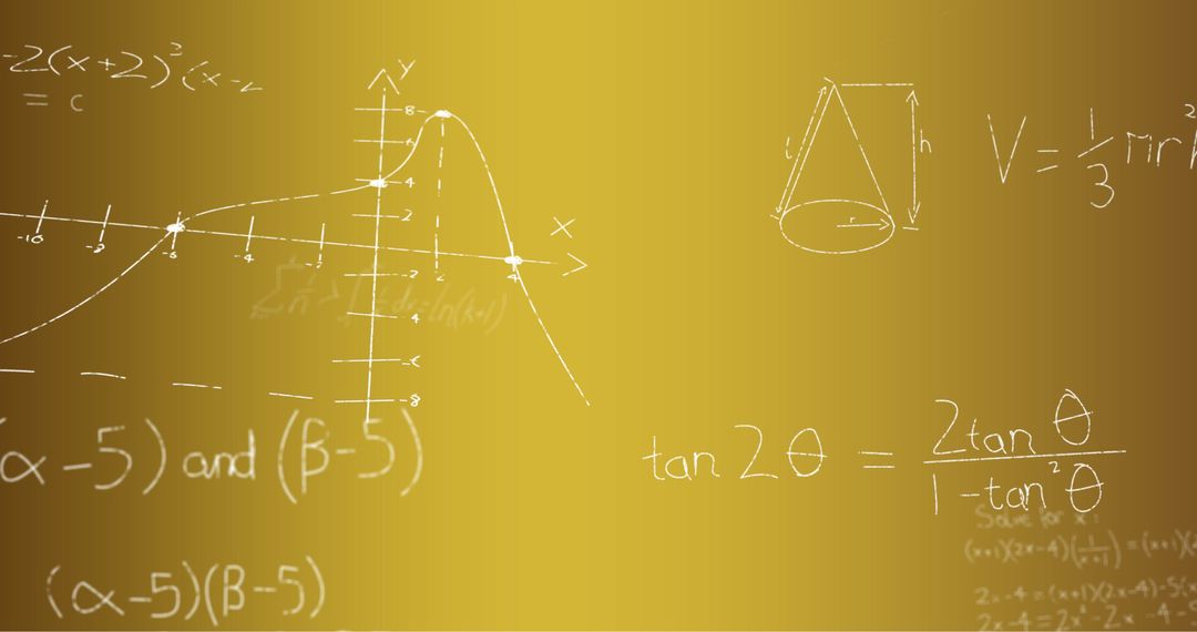 Mathematical Equation with Yellow Background Illustrating Science Concepts