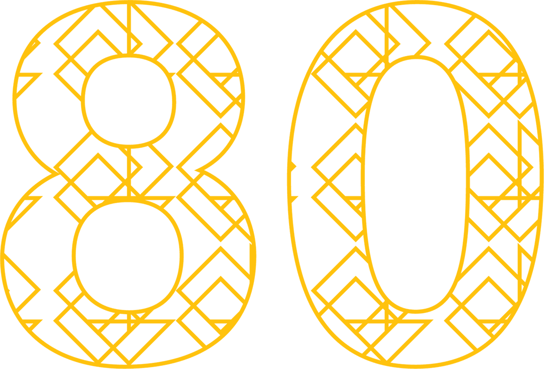 yellow 80 number with pattern on transparent background - Download Free Stock Images Pikwizard.com