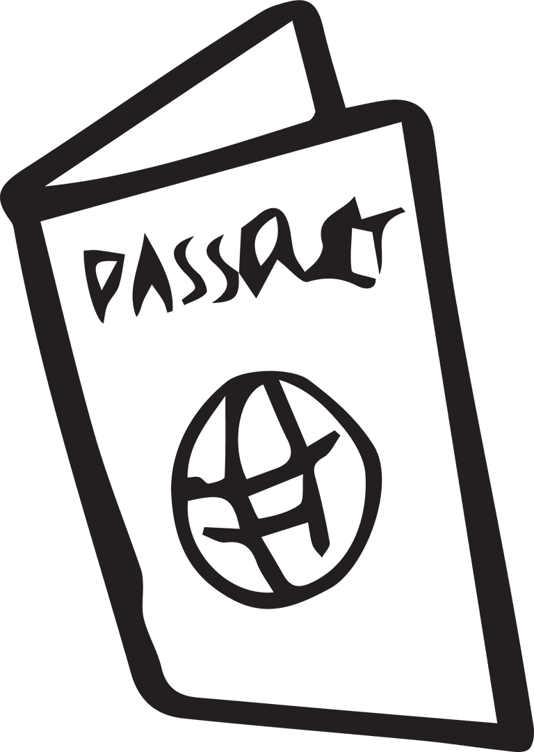 Digital Passport Illustration with Transparent Background