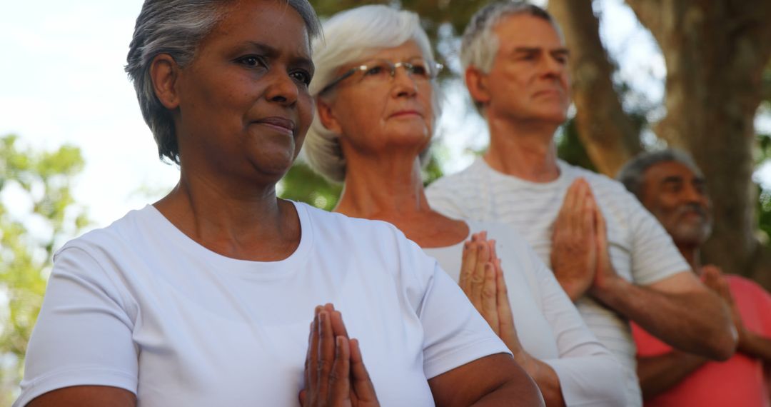 Senior Group Meditating Outdoors - Free Images, Stock Photos and Pictures on Pikwizard.com