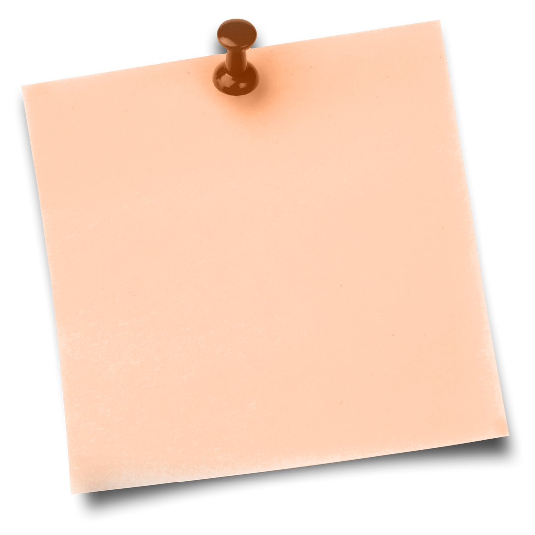 Transparent Peach Adhesive Note with Thumbtack Icon - Download Free Stock Images Pikwizard.com