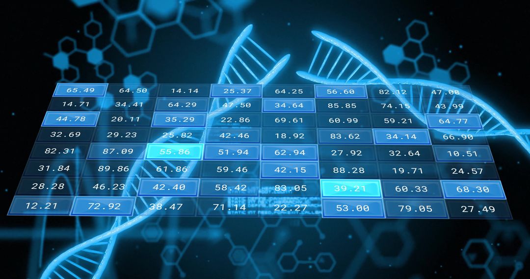 Digital Data Processing with DNA Sequence on Futuristic Interface - Free Images, Stock Photos and Pictures on Pikwizard.com
