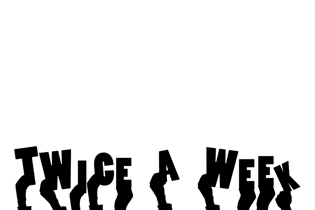 Transparent Digital Illustration Hands Twice a Week Text