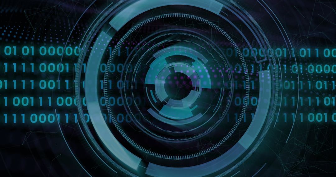 Futuristic Digital Interface with Binary Code Patterns - Free Images, Stock Photos and Pictures on Pikwizard.com