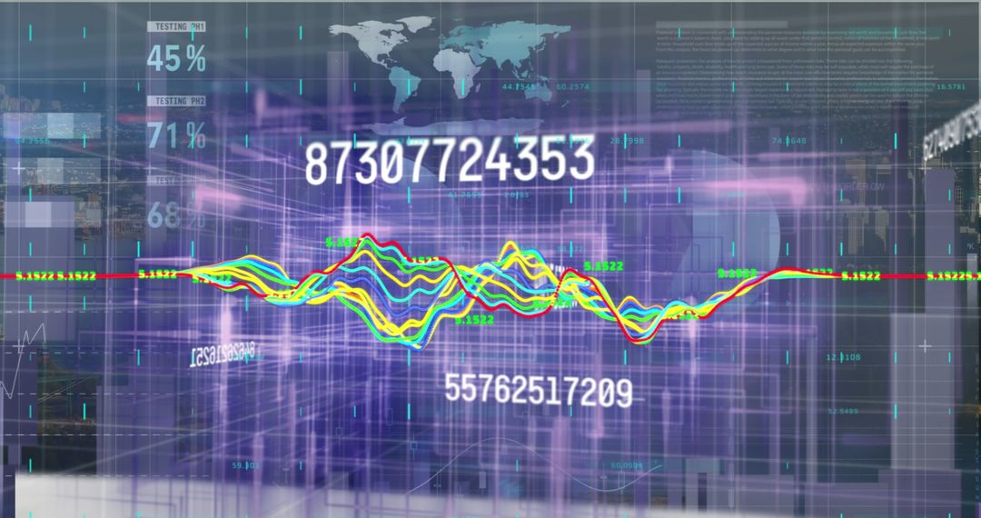 Futuristic Digital Financial Data and Graphs Visualization