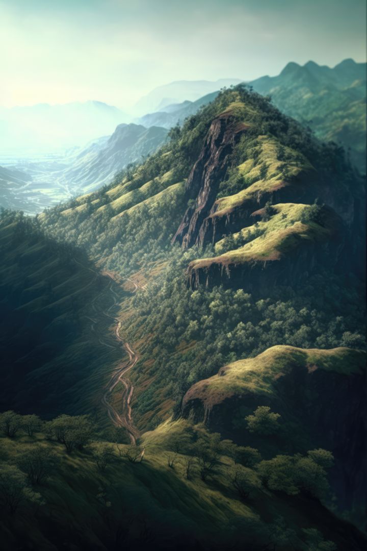 Majestic Mountain Range with Scenic Valleys - Free Images, Stock Photos and Pictures on Pikwizard.com