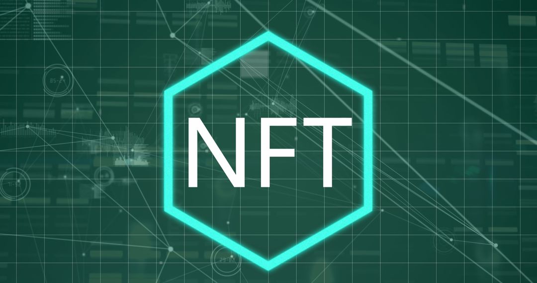 NFT Concept on Digital Network Background