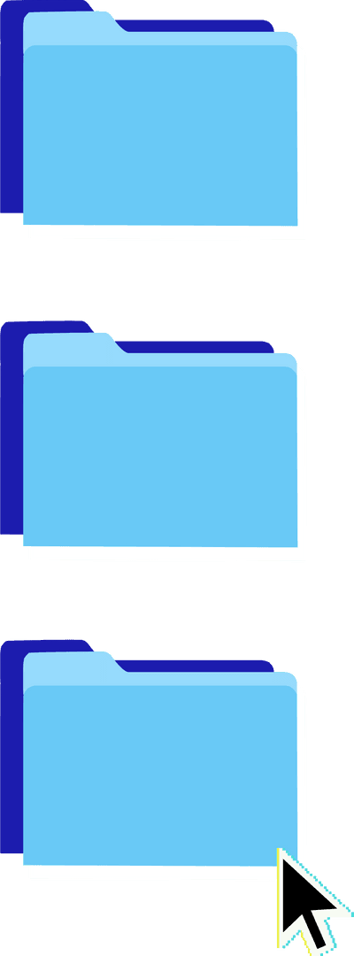 Software Interface with Light Blue Transparent Folder Icons