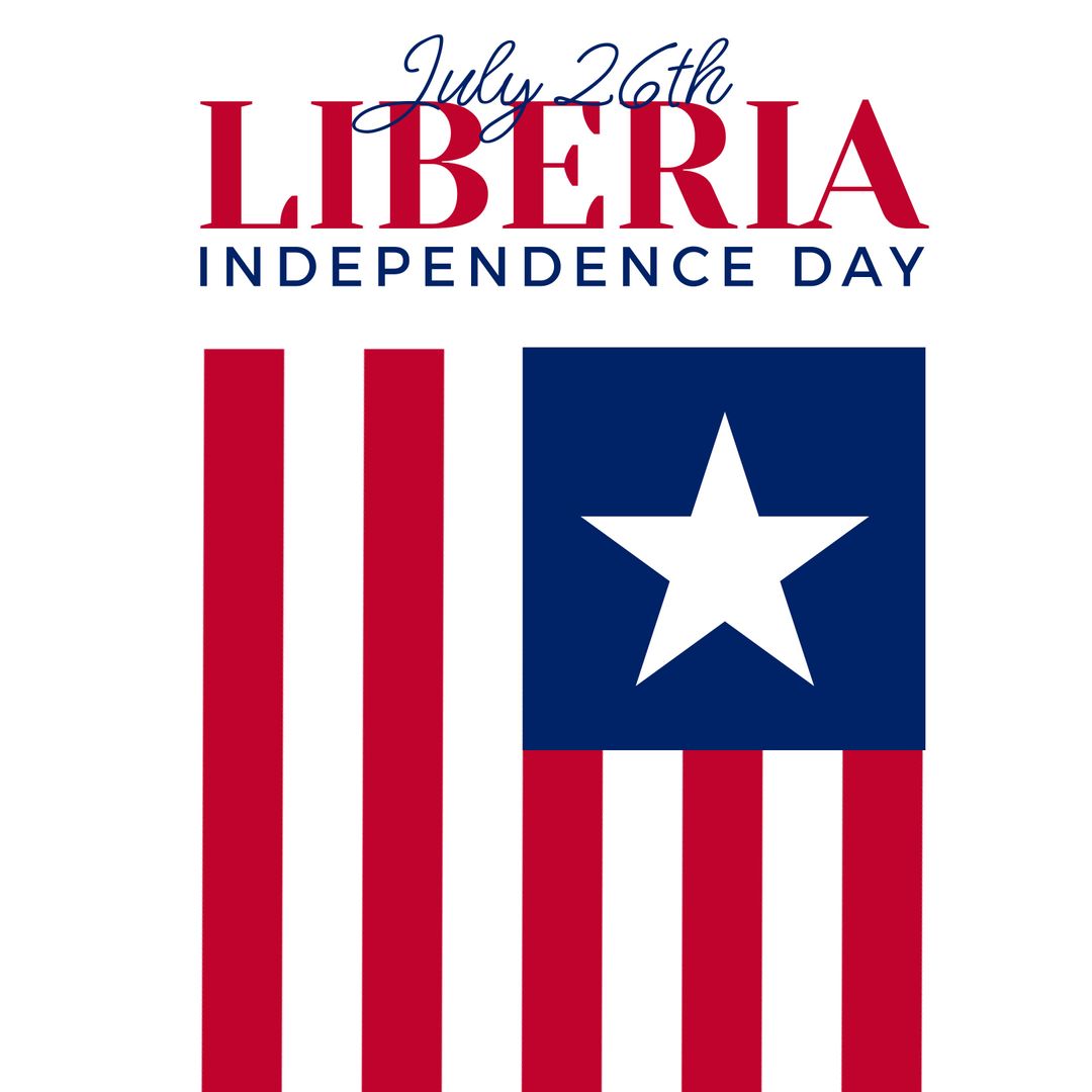 Liberia Independence Day celebration with flag and date text - Download Free Stock Templates Pikwizard.com