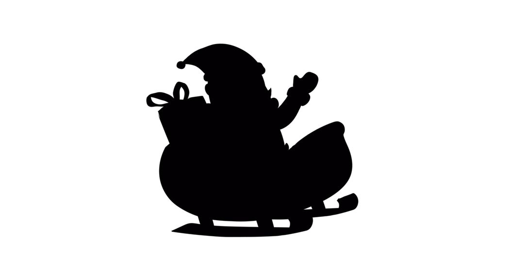 Santa Claus Silhouette In Sleigh on White Background - Free Images, Stock Photos and Pictures on Pikwizard.com