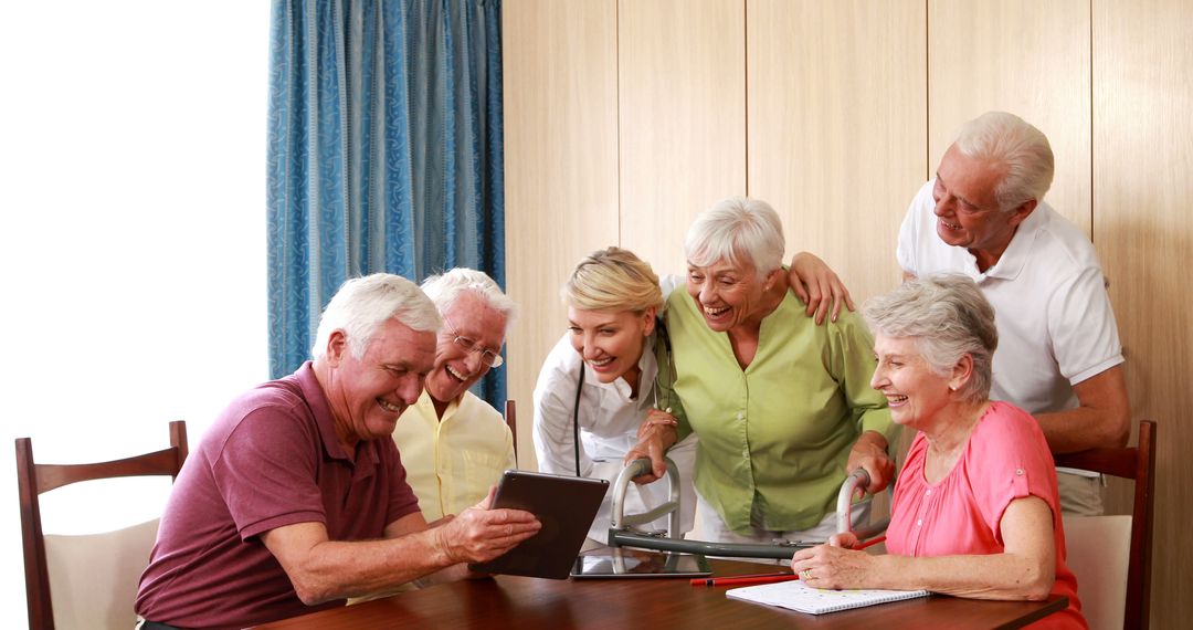 Senior Adults Enjoying Digital Technology Together - Free Images, Stock Photos and Pictures on Pikwizard.com