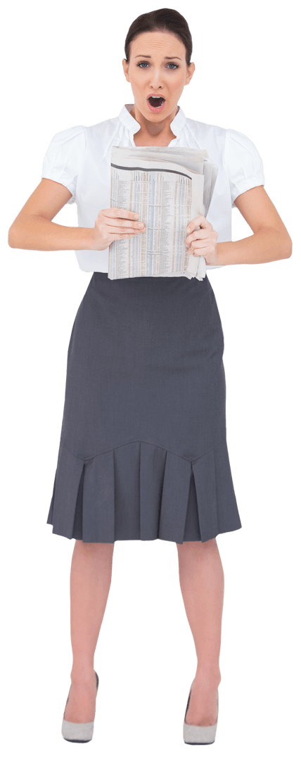 Surprised Businesswoman with Transparent Background DotCom Fashion