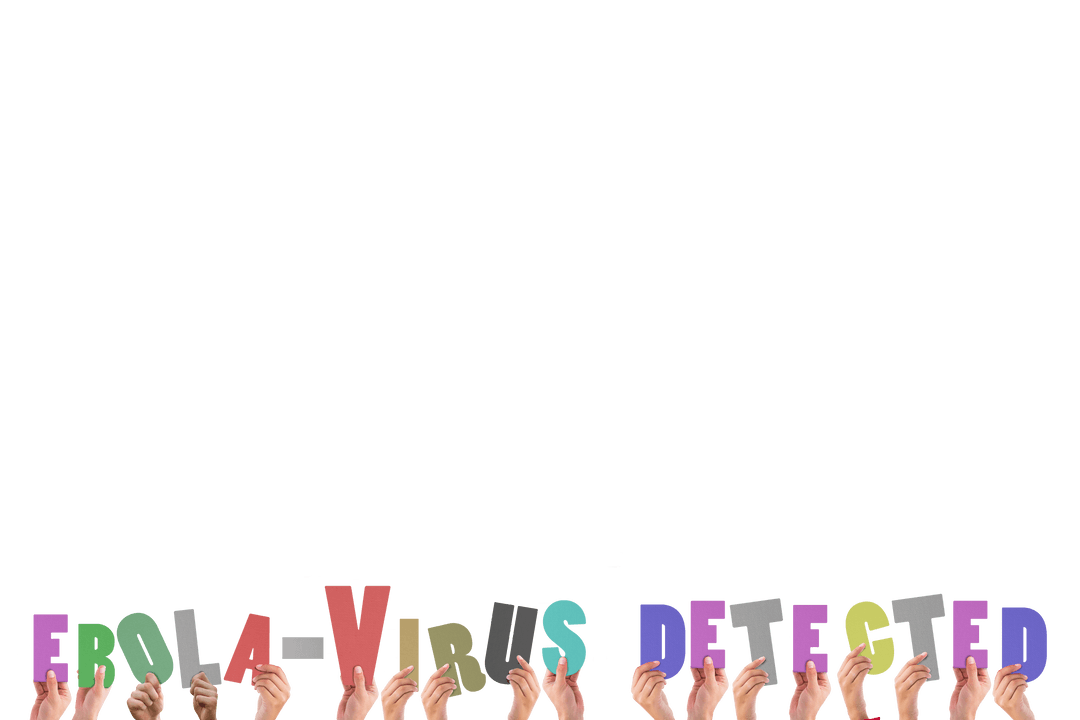 Ebola Virus Detected Hands Illustration on Transparent Background