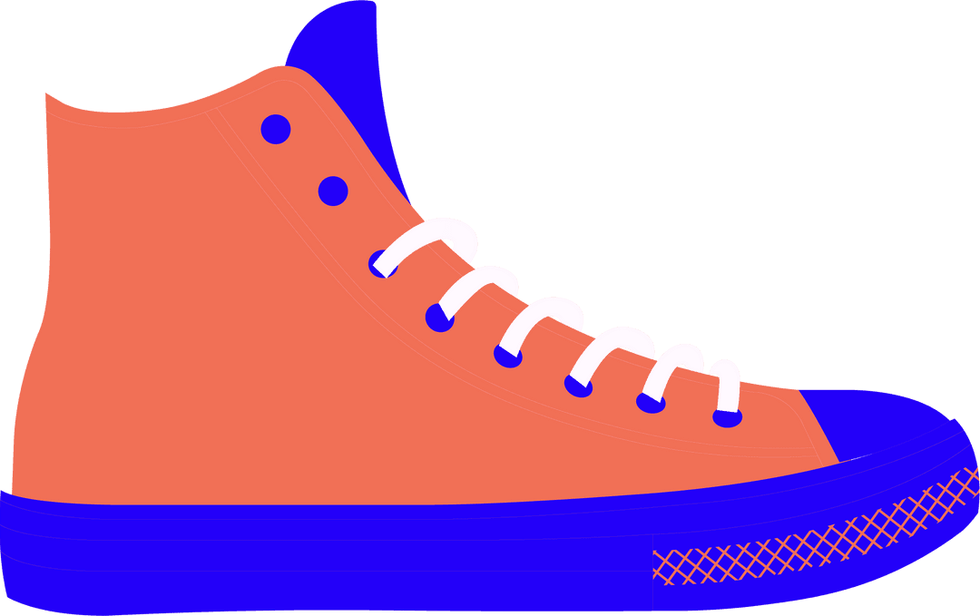 Trendy High-Top Sneaker Vector on Transparent Background