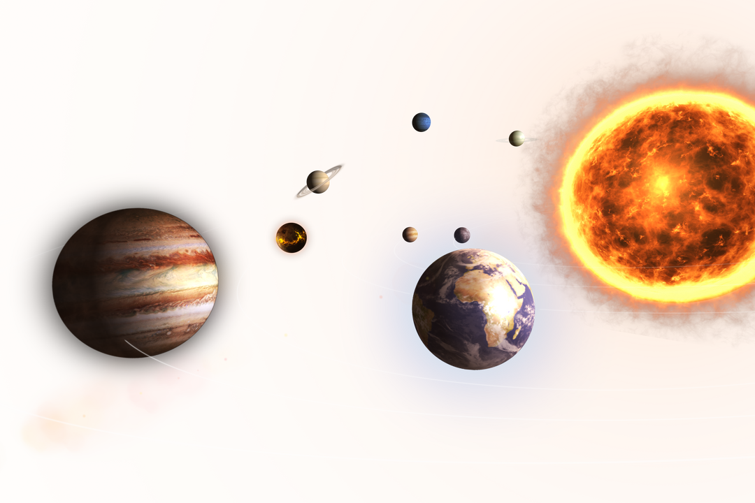 Digital Illustration of Planets Orbiting Sun on Transparent Background - Download Free Stock Images Pikwizard.com