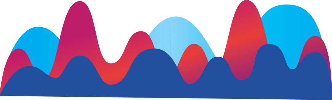 Transparent Vector Flow Chart with Blue and Red Waves
