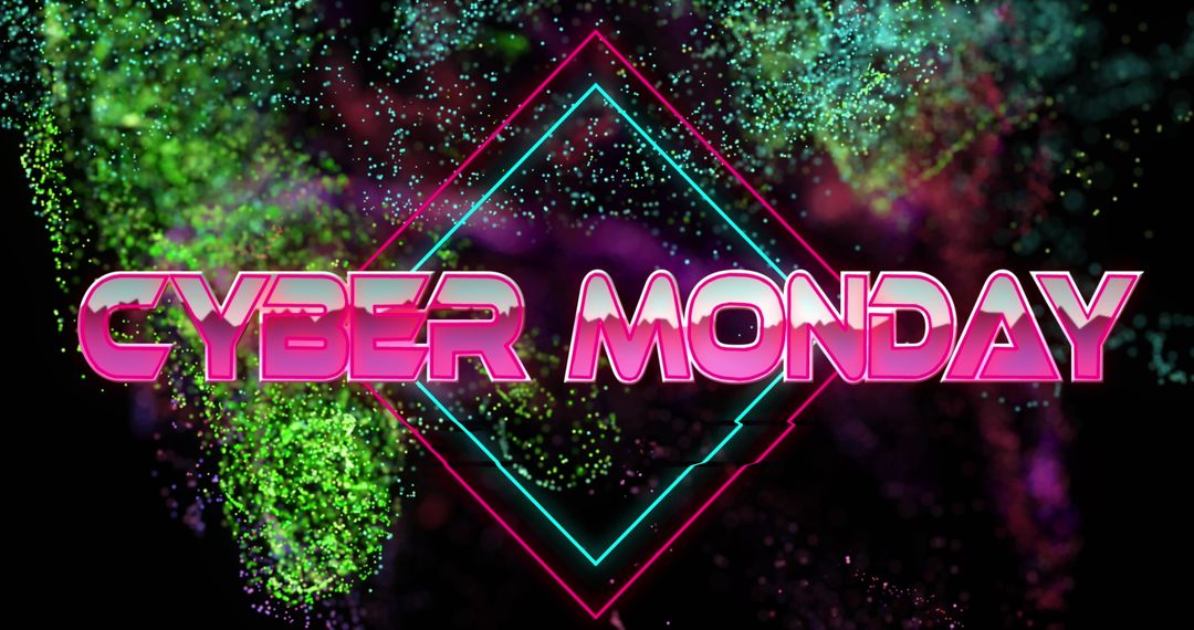 Cyber Monday Banner with Digital Wave Background