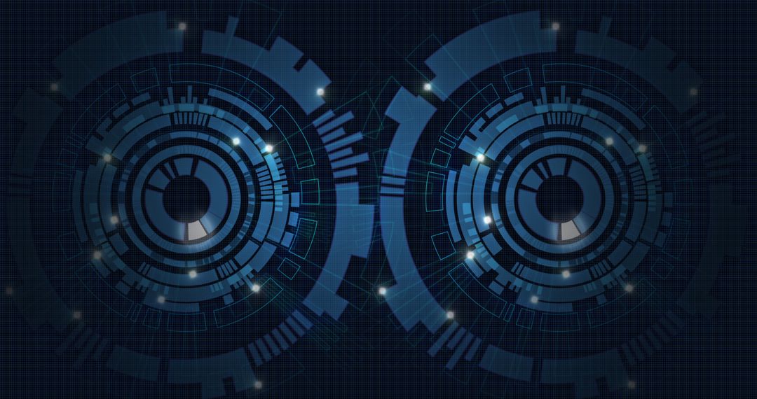 Futuristic Digital Interface with Abstract Tech Circles