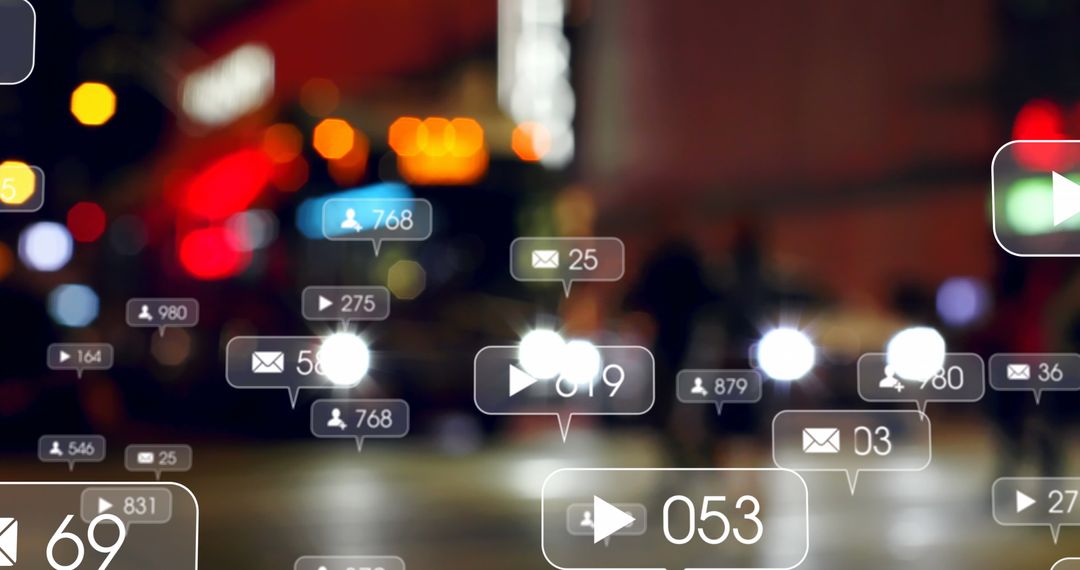 Digital Connections in Cityscape Projection Overlay