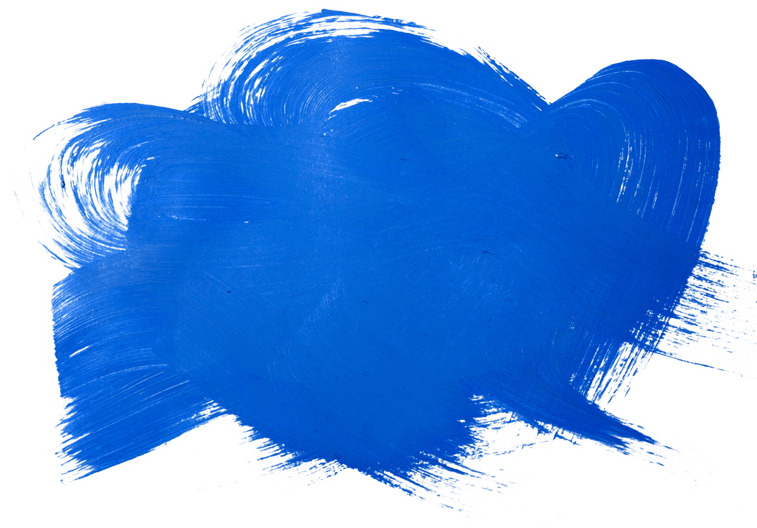 Abstract Blue Brushstroke Shape on Transparent Background