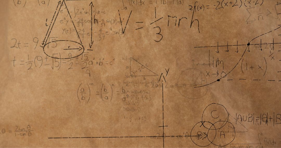 Mathematical Formulas and Diagrams on Textured Background - Free Images, Stock Photos and Pictures on Pikwizard.com