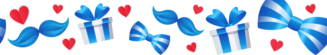 Festive Pastel Gift Boxes and Hearts Transparent Pattern Seamless Design