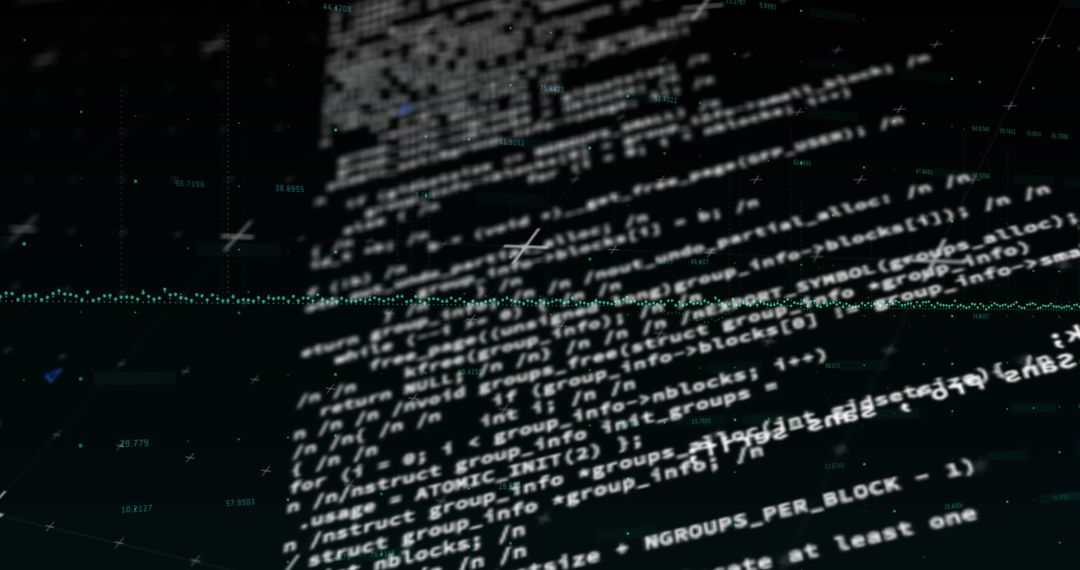 Abstract digital code stream with illuminated globe visualization
