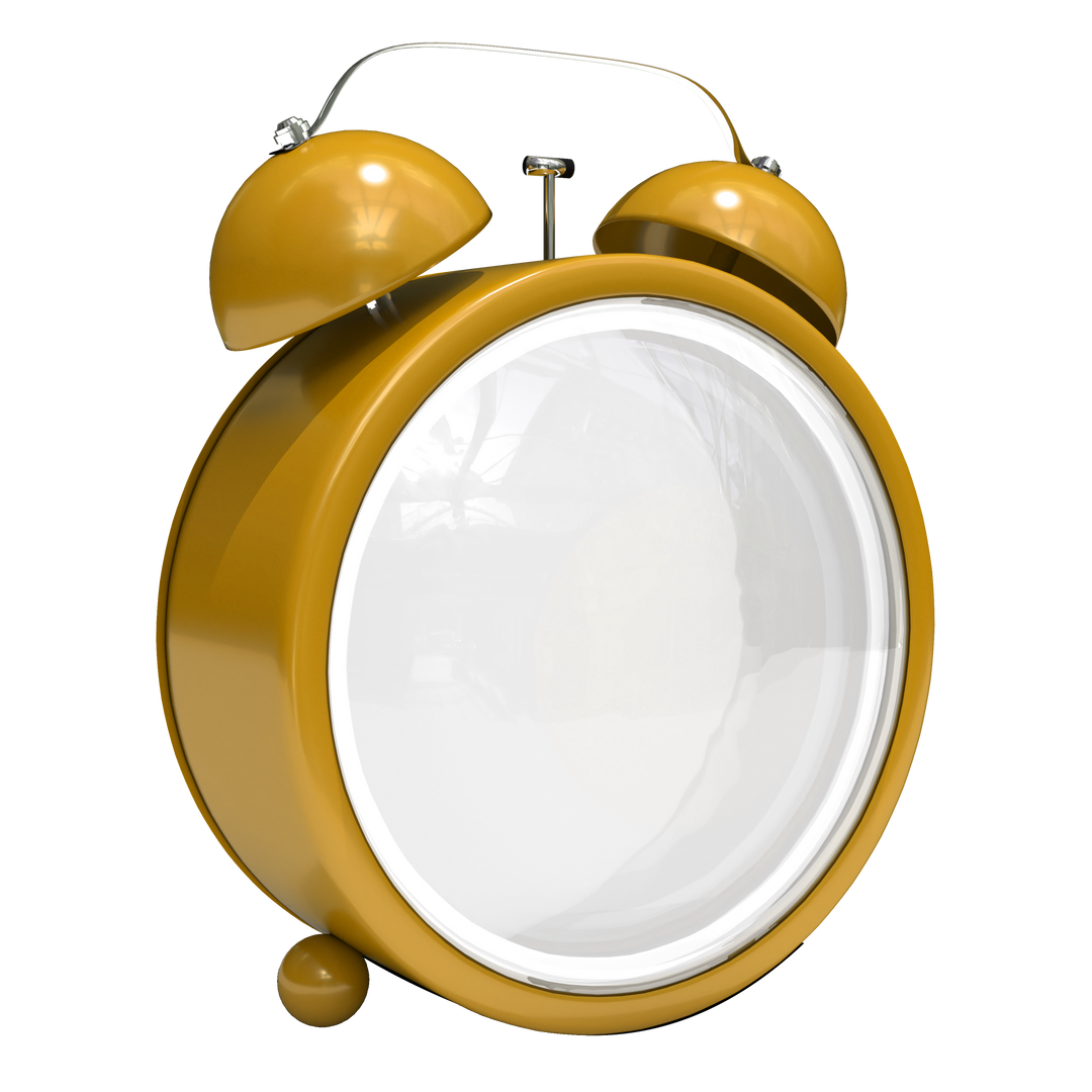 Transparent Yellow Twin Bell Alarm Clock Isolated on White - Download Free Stock Images Pikwizard.com