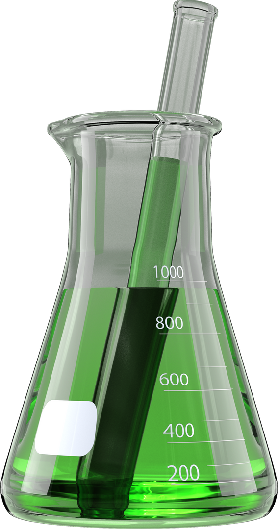 Transparent Glass Flask with Green Chemical Solution and Test Tube - Download Free Stock Images Pikwizard.com