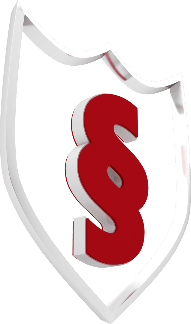 Transparent Section Symbol in Shield for Legal Protection Design