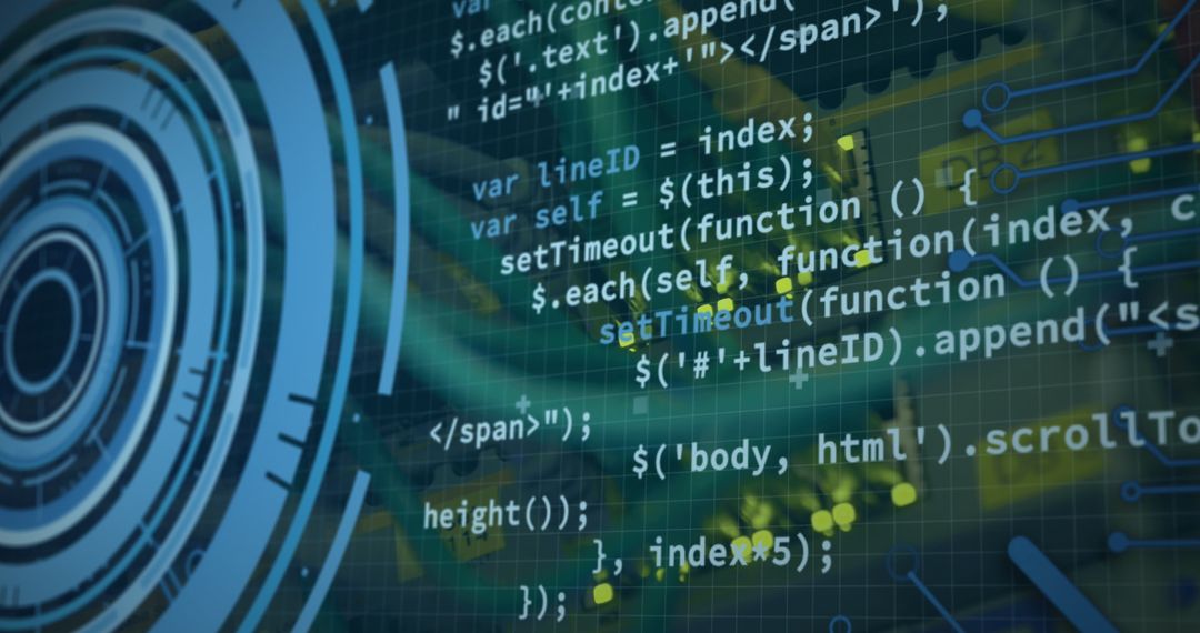 Futuristic Digital Interface with Programming Code - Free Images, Stock Photos and Pictures on Pikwizard.com