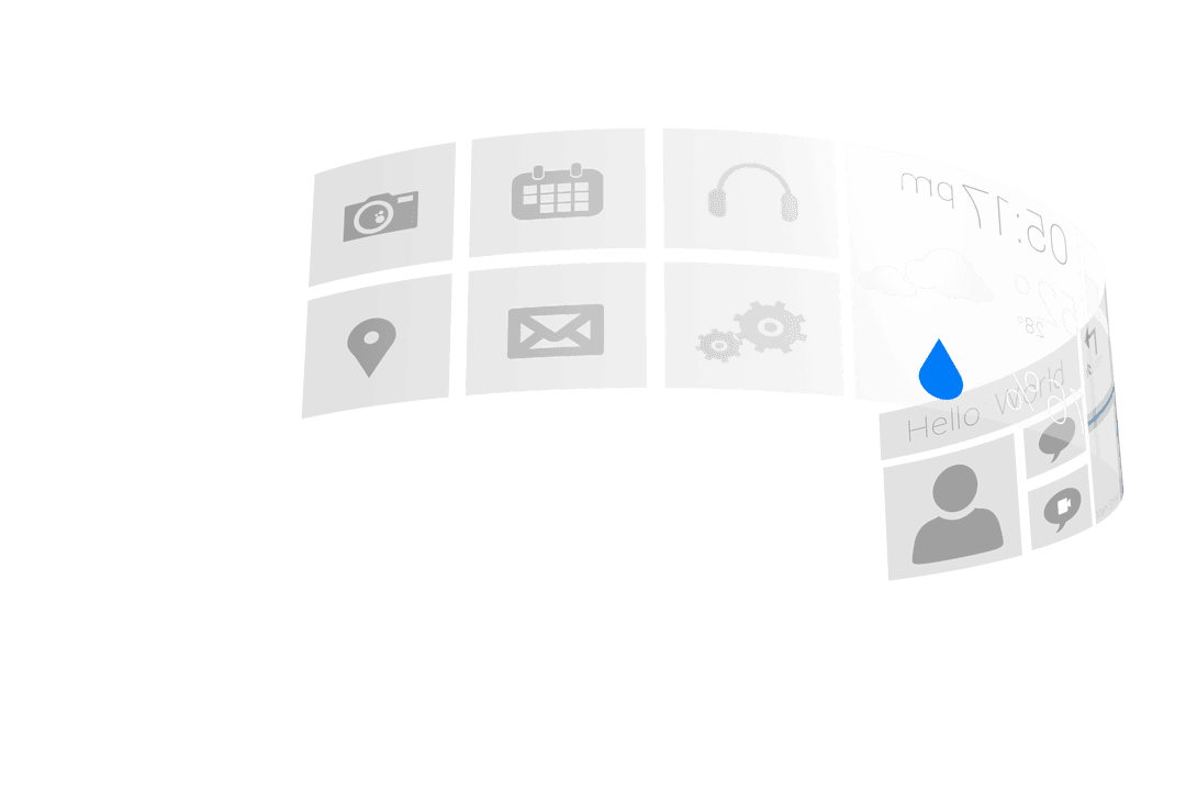 Digital Media Icons and Data on Transparent Background Vector