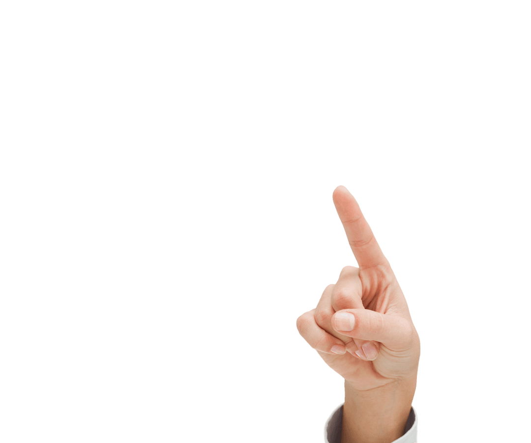 Woman's Hand Pointing Finger on Transparent Background Isolated