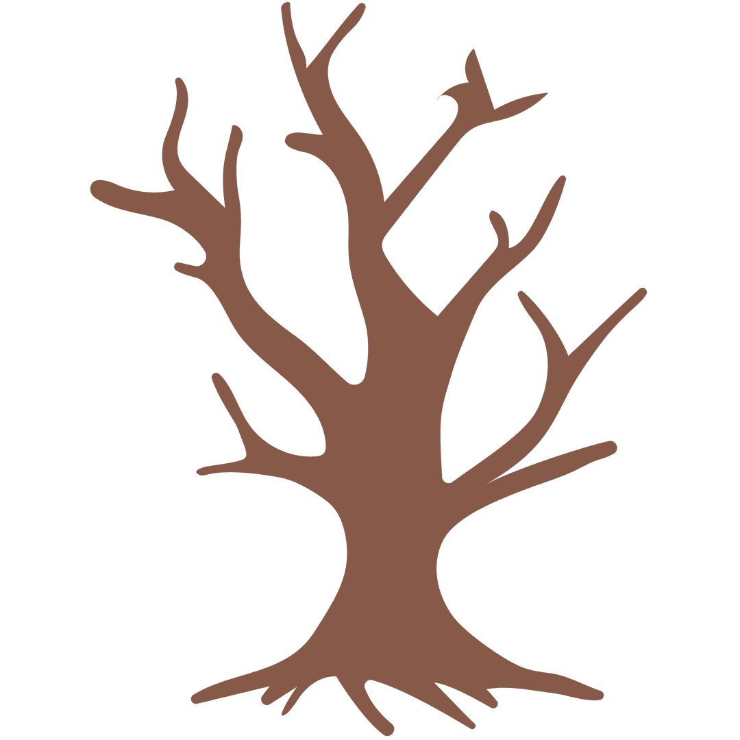 Transparent Brown Tree Vector with Bare Branches
