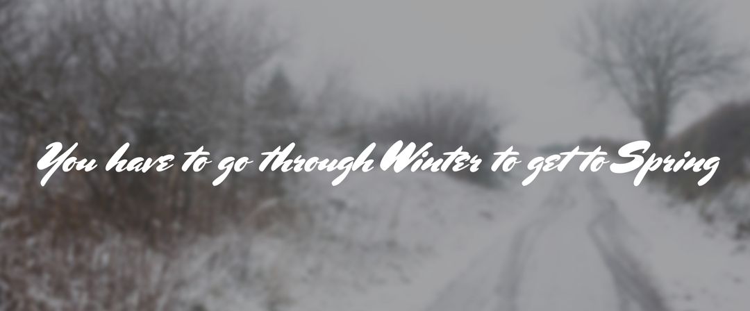 Inspirational Quote on Snowy Road Depicting Perseverance and Transition - Download Free Stock Templates Pikwizard.com