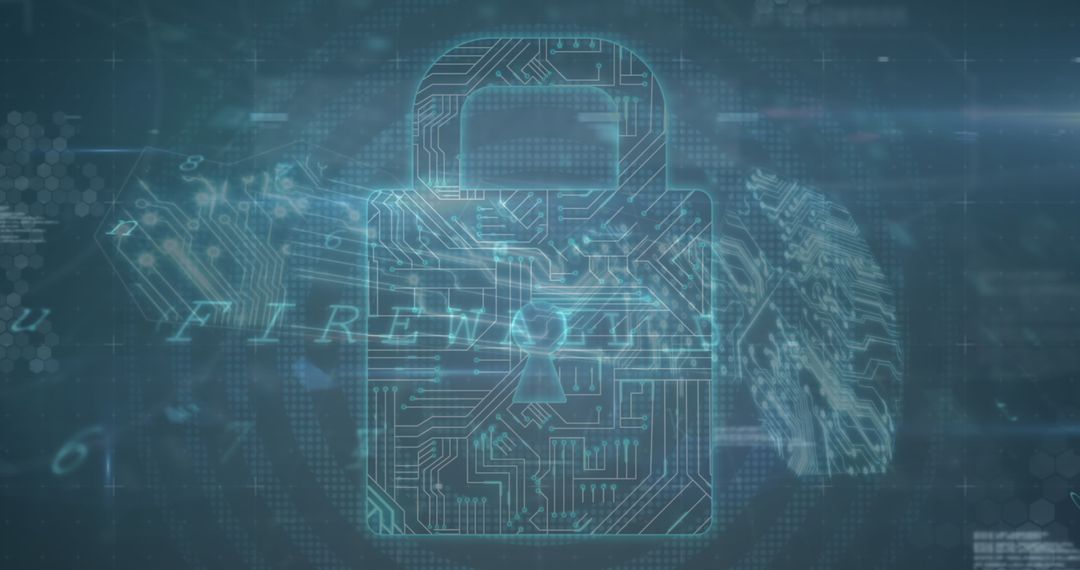 Abstract Security Padlock Digital Interface