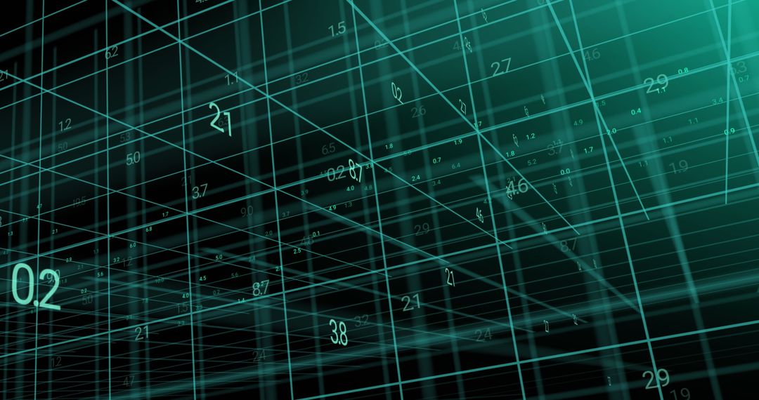 Digital Grid with Numeric Data Traits in Futuristic Cyber Space