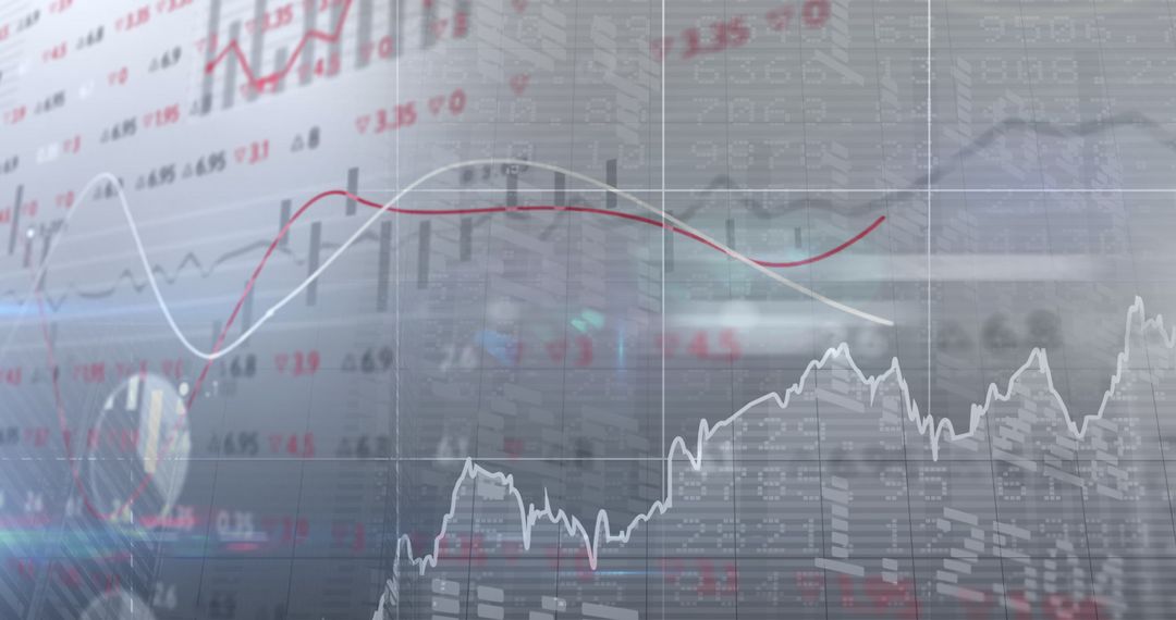 Abstract Financial Data Analysis Background with Graphs