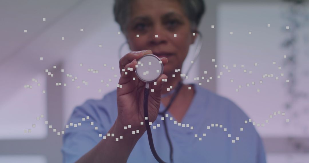 Senior African American Doctor Analyzing Health Data Visualization